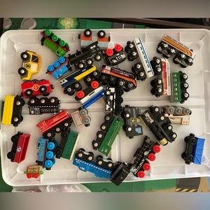 Lot of Wooden Thomas Train and tracks with Big pieces.